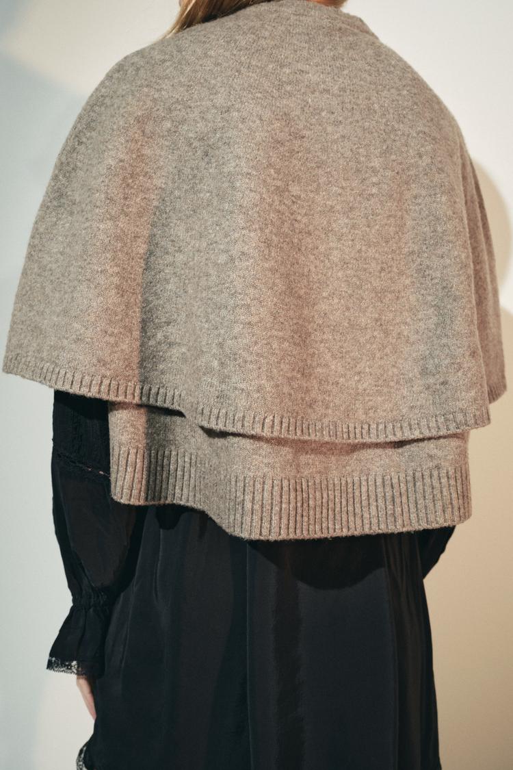 KNIT CAPE JACKET
