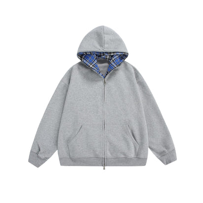 CHEQUERED LINE – ZIP HOODIE