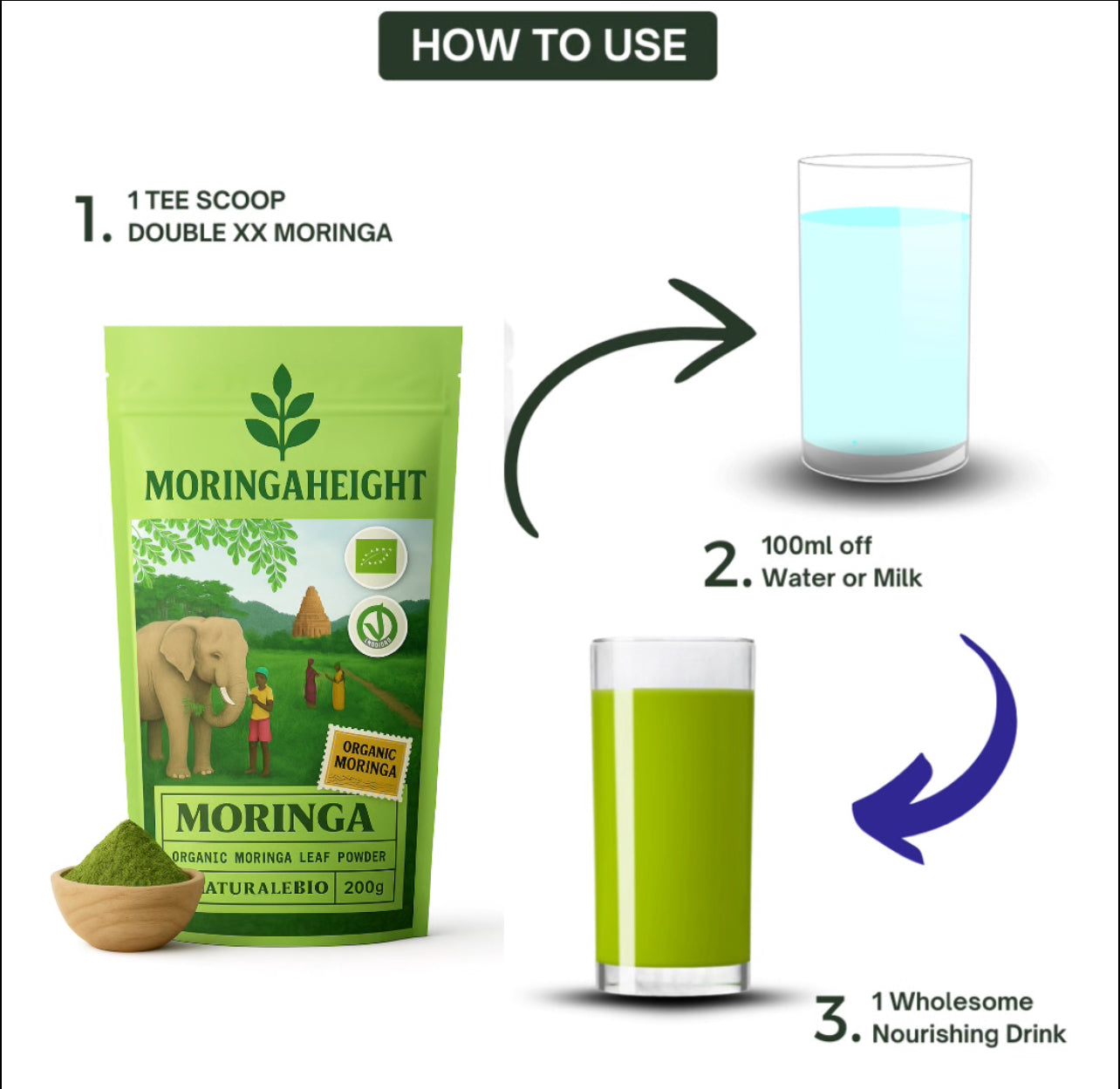 Natural Height Grow Moringa Superfood Powder