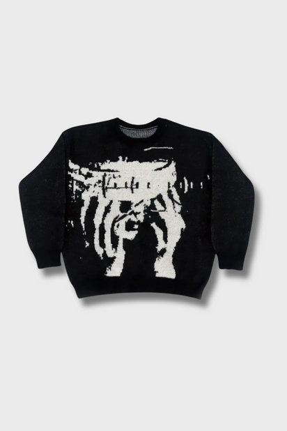'Telepathy' Graphic Knitted Sweater