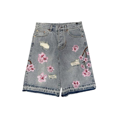 FLMNGO Flower Denim Shorts